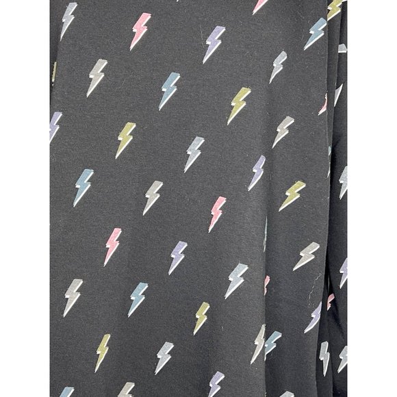 Torrid fleece women’s size 1-(14–16) black with gray pink gold lightning bolts d - Picture 8 of 14